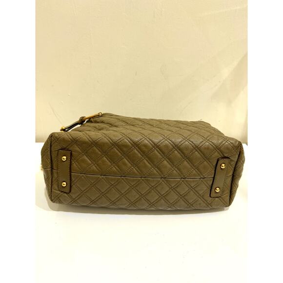 Marc Jacobs Quilted Leather Chain Stam Hobo Bag Olive Taupe Women's - Picture 9 of 16